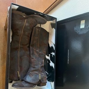 Donald J Pliner Devi2-81 Expresso Vintage Suede Leather Boots-7.5M